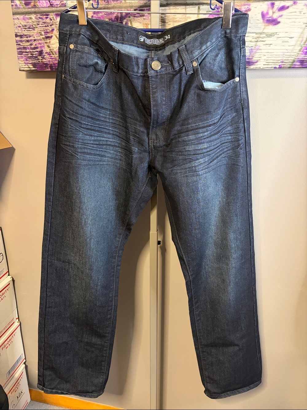 Waimea Men's Straight Jeans in Dark Blue Wash size 34